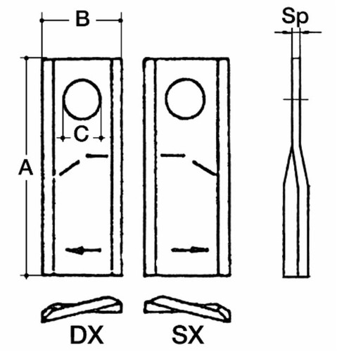 Coltello per falciatrice